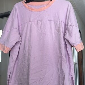 Lavender and Peach Short Sleeve Top
